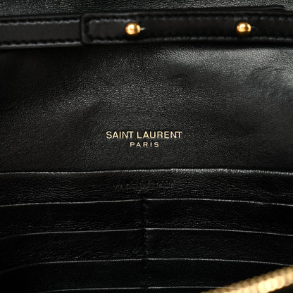 Saint Laurent Lambskin Matelasse Chevron Monogram Sulpice Chain Wallet Black 5 of 13