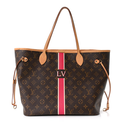Louis Vuitton Monogram My LV Heritage Neverfull MM Fuchsia White 1 of 10