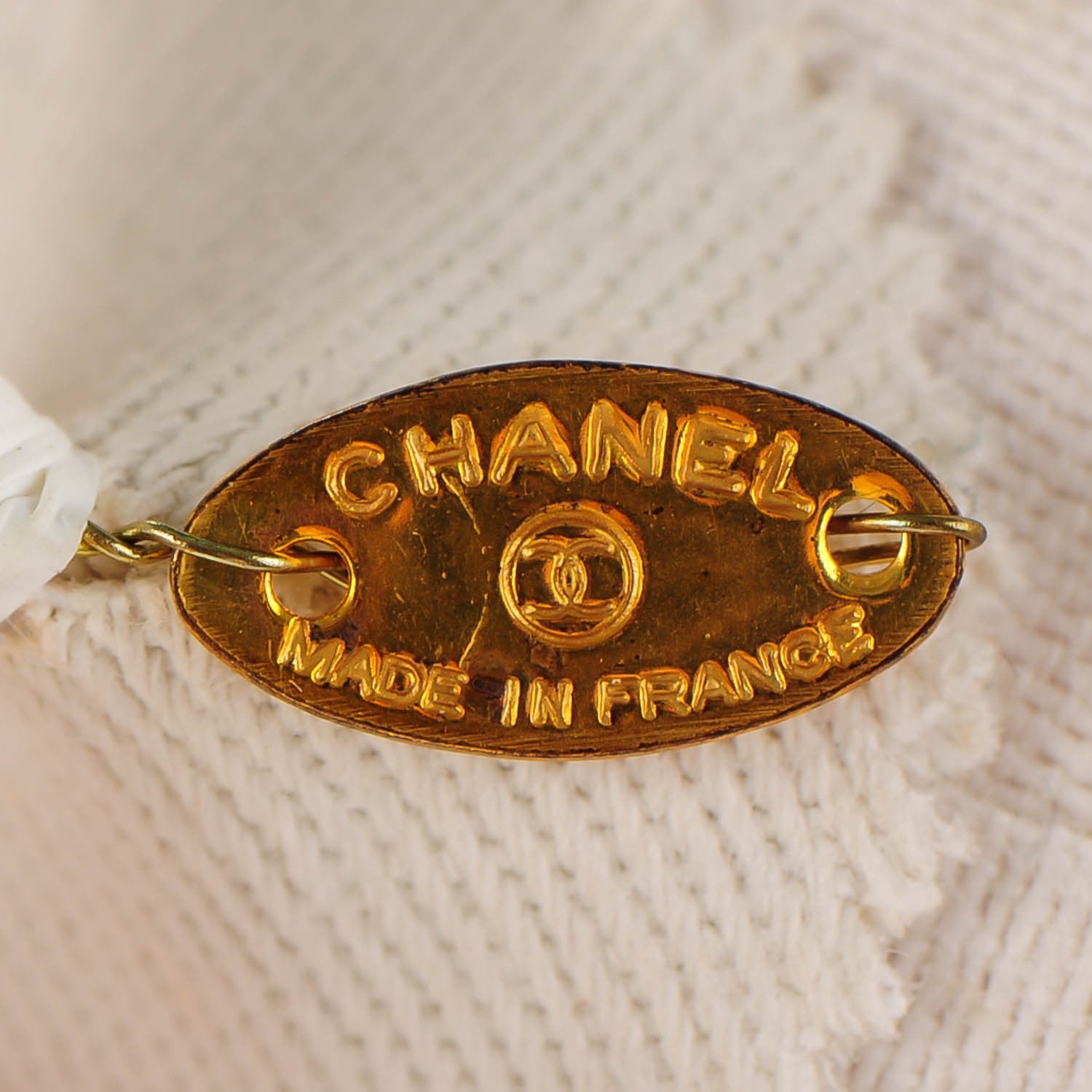 Chanel Canvas Camellia Pin Brooch Ivory 4 of 5