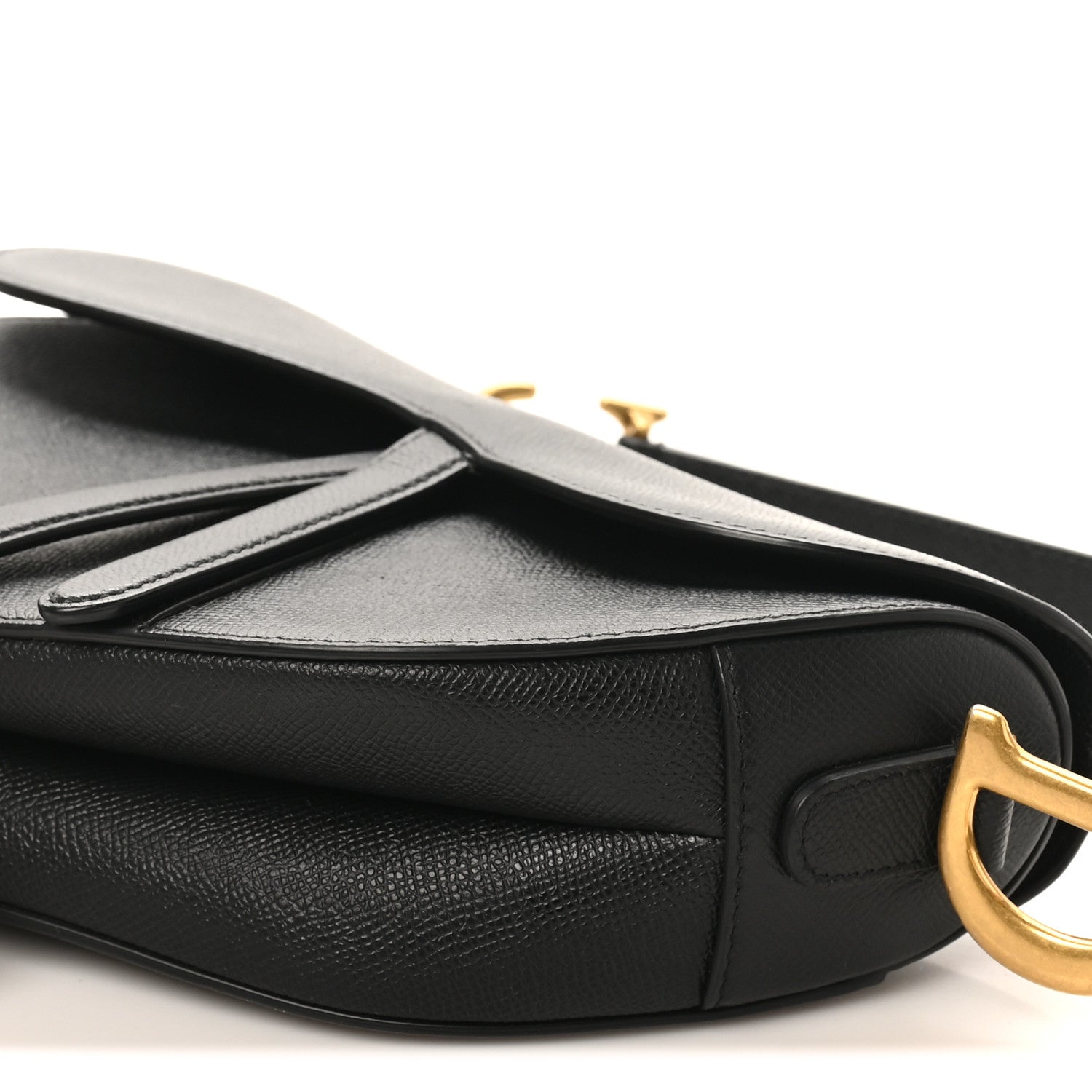 Christian Dior Grained Calfskin Saddle Bag Black 10 of 10