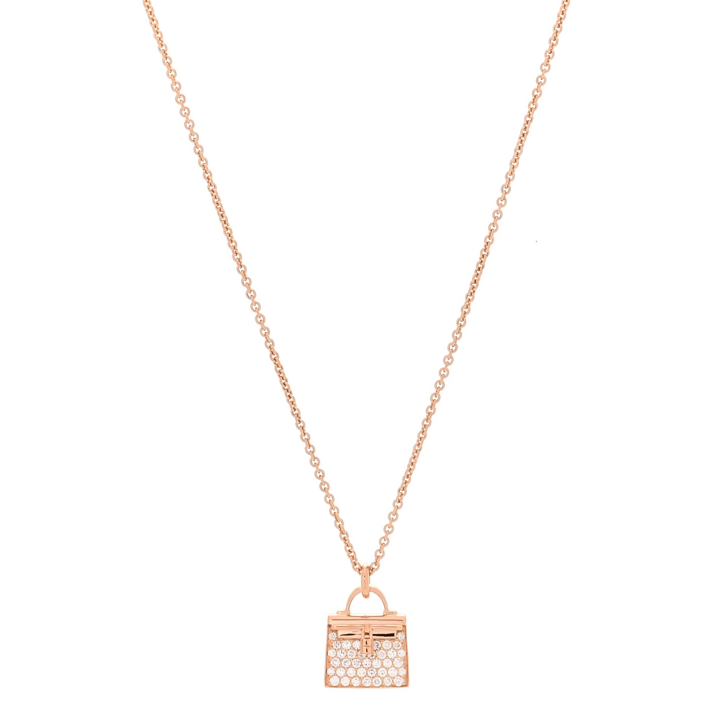18K Rose Gold Diamond Kelly Amulettes Pendant Necklace