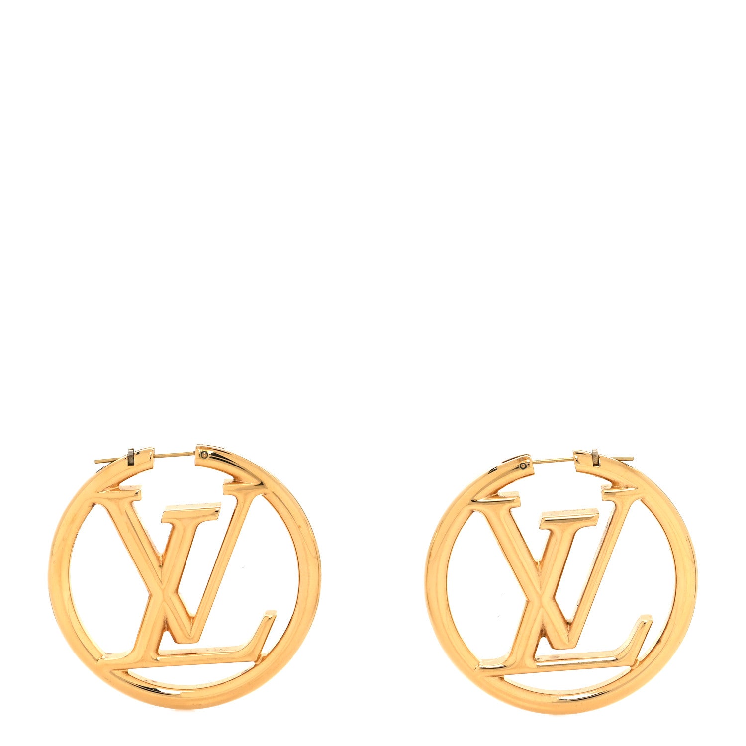 Louis Vuitton Metal Louise Hoop Earrings Gold 1 of 4