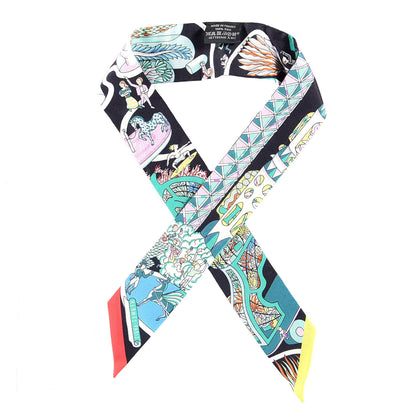 Hermes Silk Exposition Universelle Twilly Black Vert Rose 1 of 6