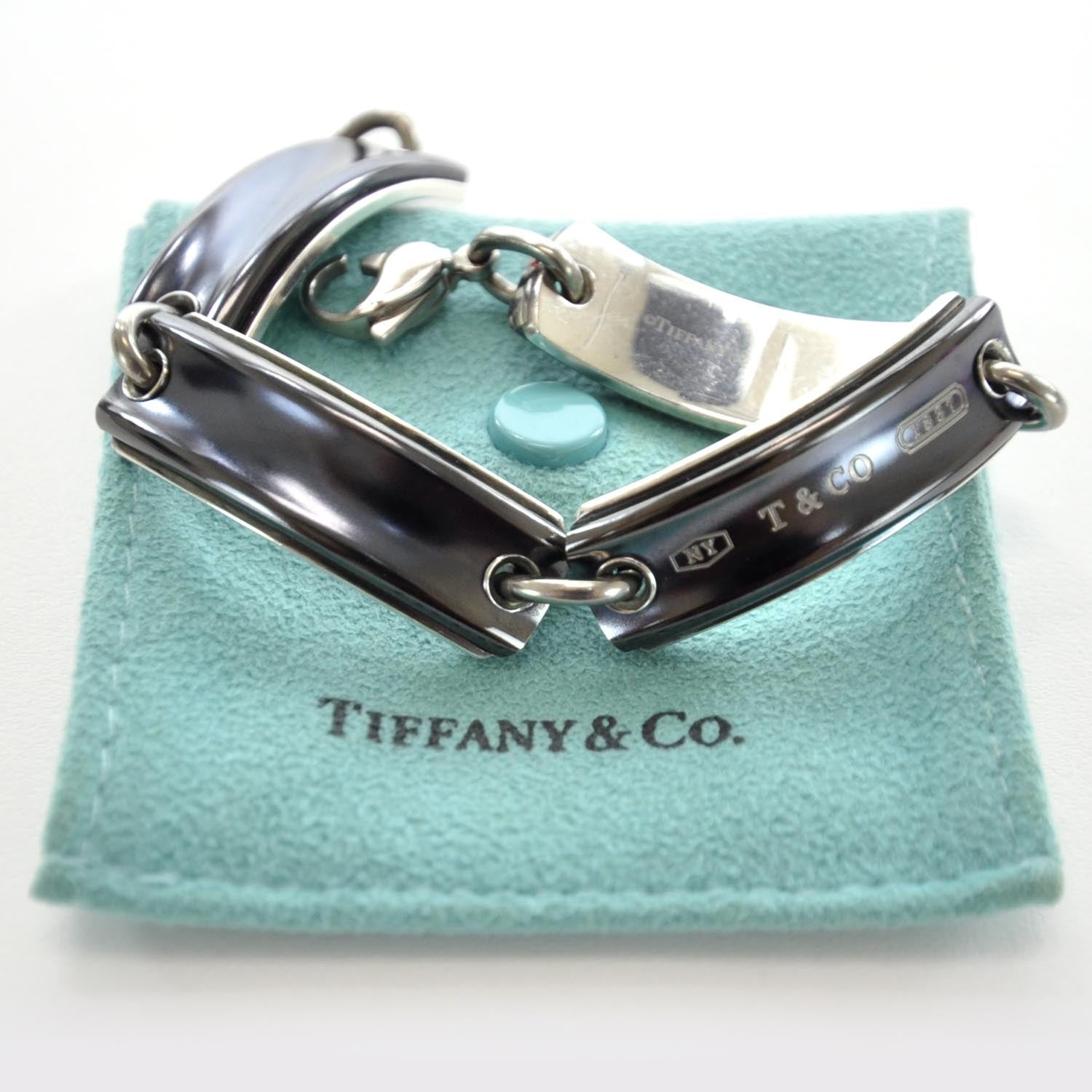 Tiffany Sterling Silver Titanium Link 1837 ID Bracelet 7 of 7