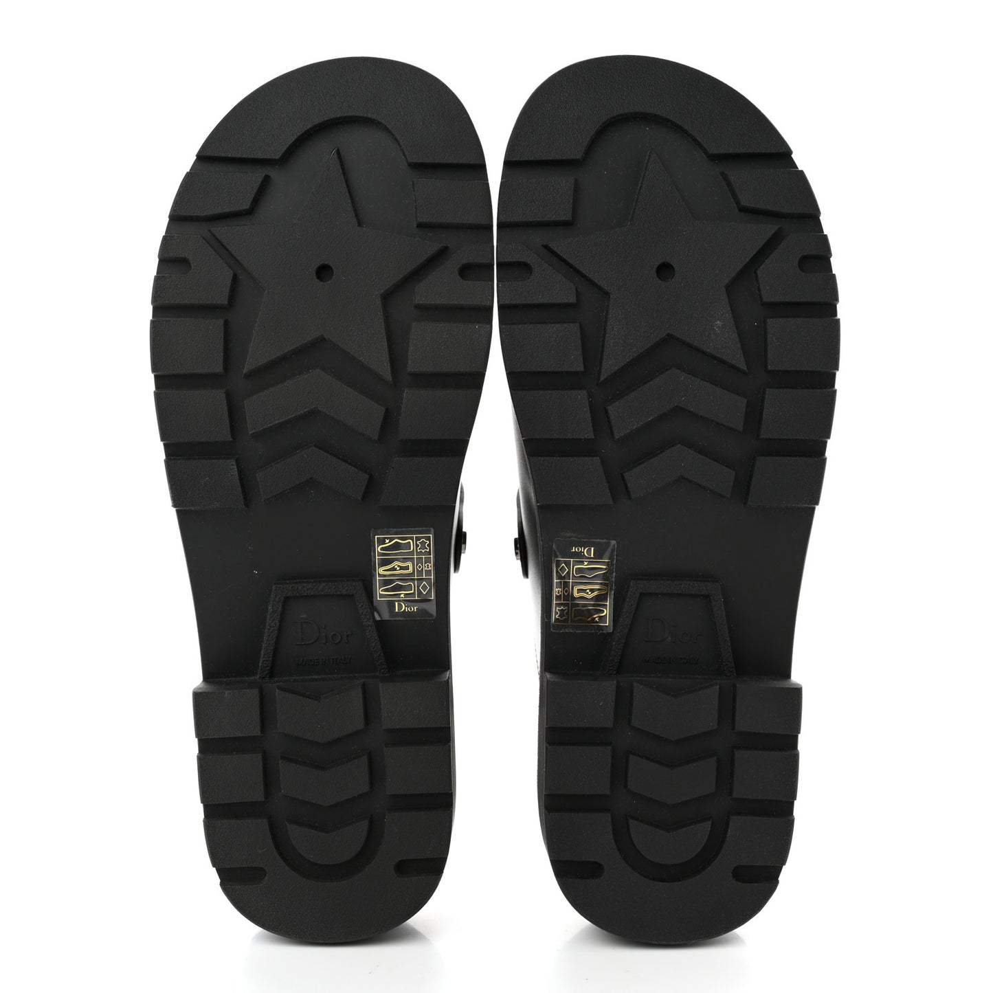 Calfskin Diorquake Buckled Lug Sole 15mm Clogs 40 Black