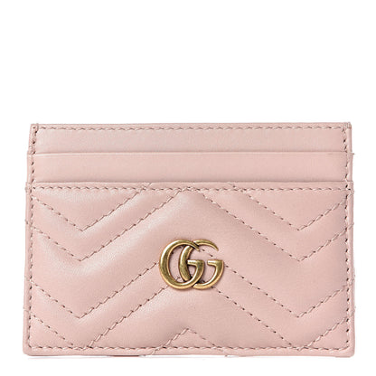 Gucci Calfskin Matelasse GG Marmont Card Holder Perfect Pink 1 of 6