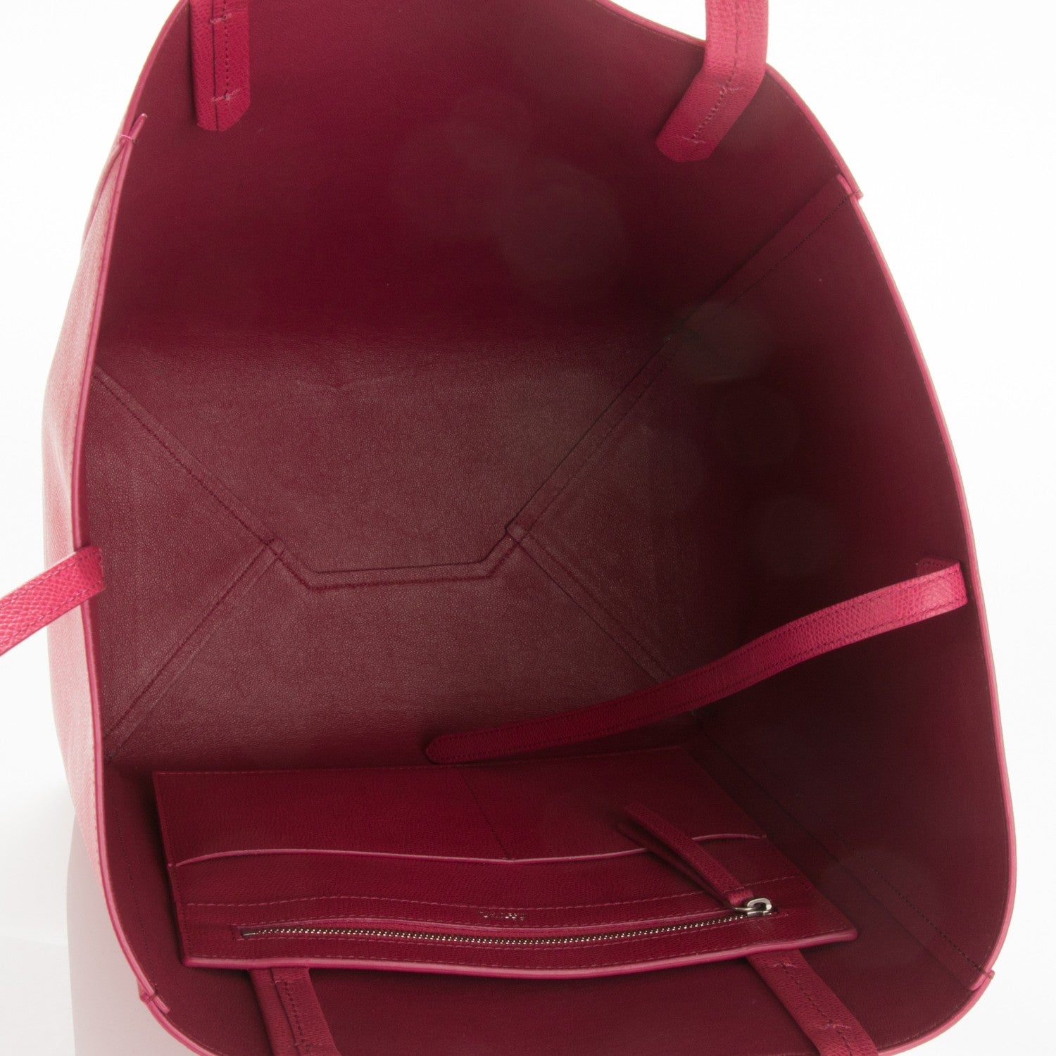 Celine Grained Calfskin Small Horizontal Cabas Phantom Fuchsia 5 of 8