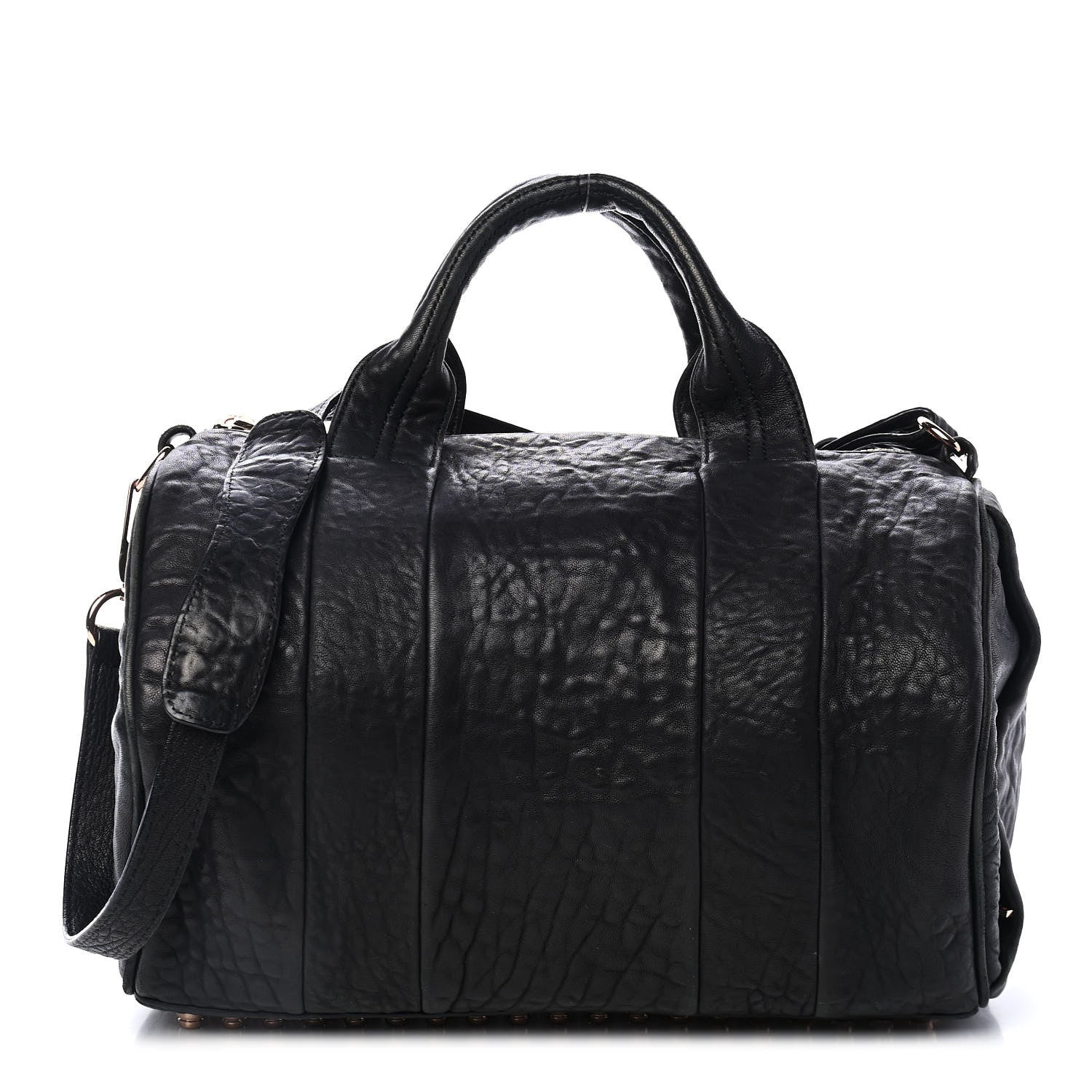 Alexander Wang Pebbled Lambskin Rocco Black Rose Gold Hardware 1 of 4