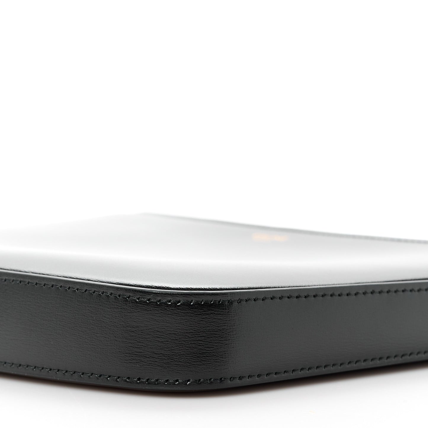 Shiny Calfskin Medium Croque Bag Black