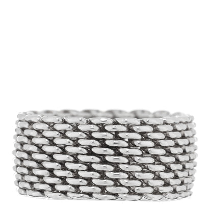Tiffany Sterling Silver Somerset Mesh Ring 53 6.5 3 of 4