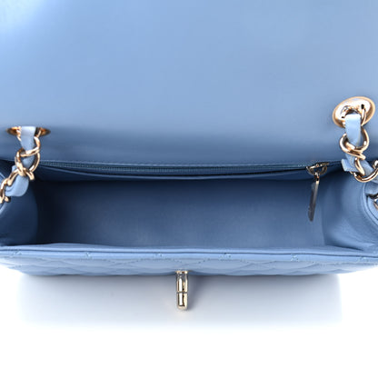 Chanel Lambskin Quilted Mini Rectangular Flap Light Blue 4 of 4
