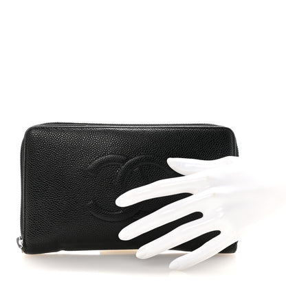 Chanel Caviar Large CC Timeless Zip Around Organizer Wallet Black 2 of 9