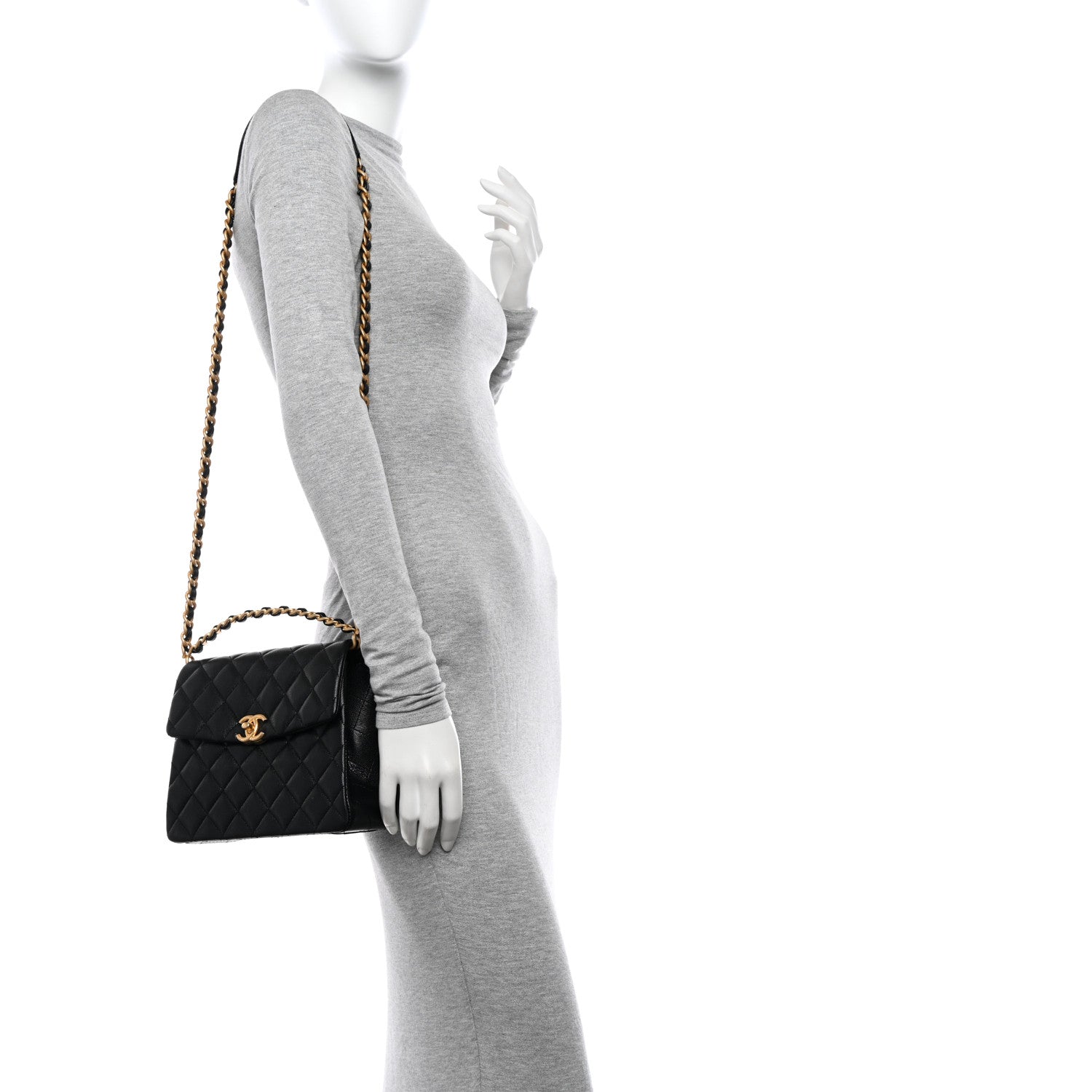 Chanel Caviar Quilted 31 Rue Cambon Top Handle Flap Black 2 of 11
