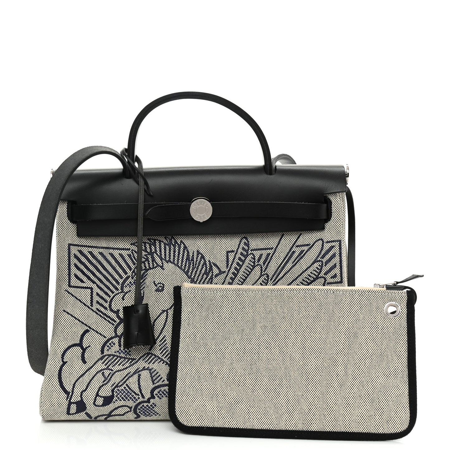 Vache Hunter Toile H Pegase Pop Herbag Zip Retourne 31 PM Bleu Indigo Ecru Black