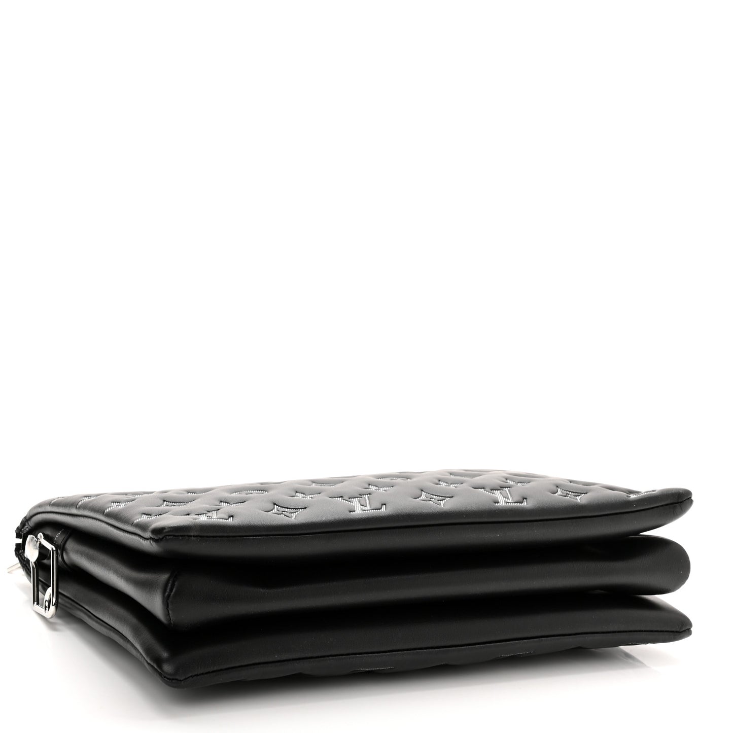 Lambskin Embossed Monogram Coussin MM Black Gray