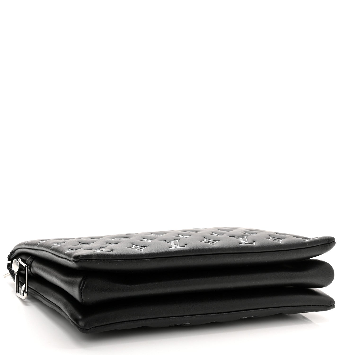 Louis Vuitton Lambskin Embossed Monogram Coussin MM Black Gray 4 of 11
