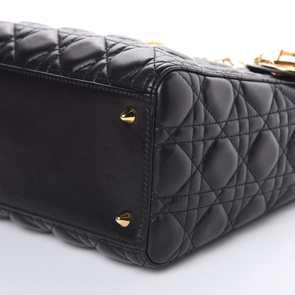 Christian Dior Lambskin Cannage Medium Lady Dior Black 9 of 12