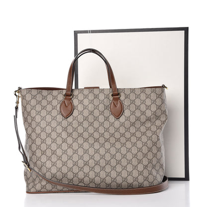 Gucci Soft GG Supreme Monogram Medium Crossbody Tote Beige Cuir 12 of 12