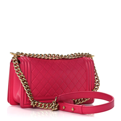 Chanel Lambskin Quilted Medium Boy Flap Fuchsia 3 of 13