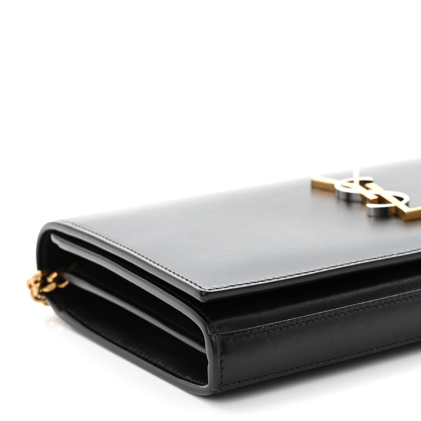 Smooth Calfskin Tri-Metal Cassandre Wallet On Chain WOC Black