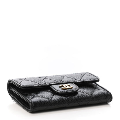 Chanel Caviar Quilted Flap Card Holder Wallet Black 3 of 4