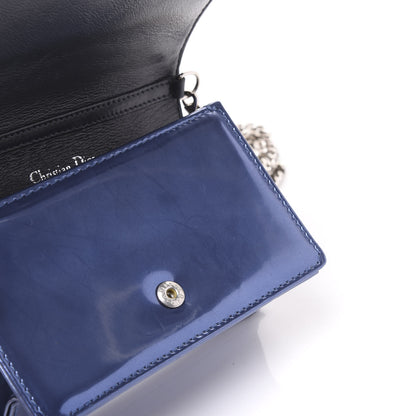 Christian Dior Metallic Patent Micro-Cannage Baby Diorama Flap Bag Blue 7 of 10