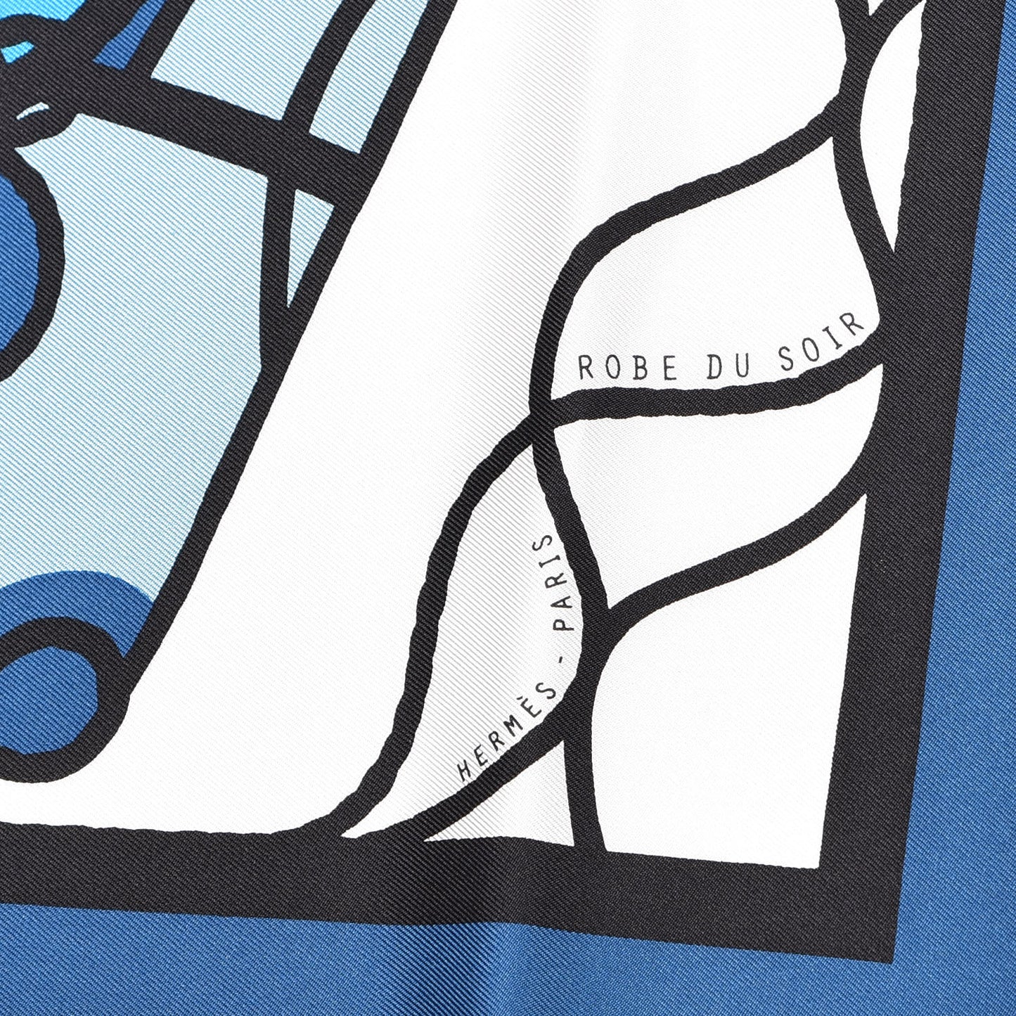 Silk Robe Du Soir Pop Pocket Square Blanc Bleu Grenade
