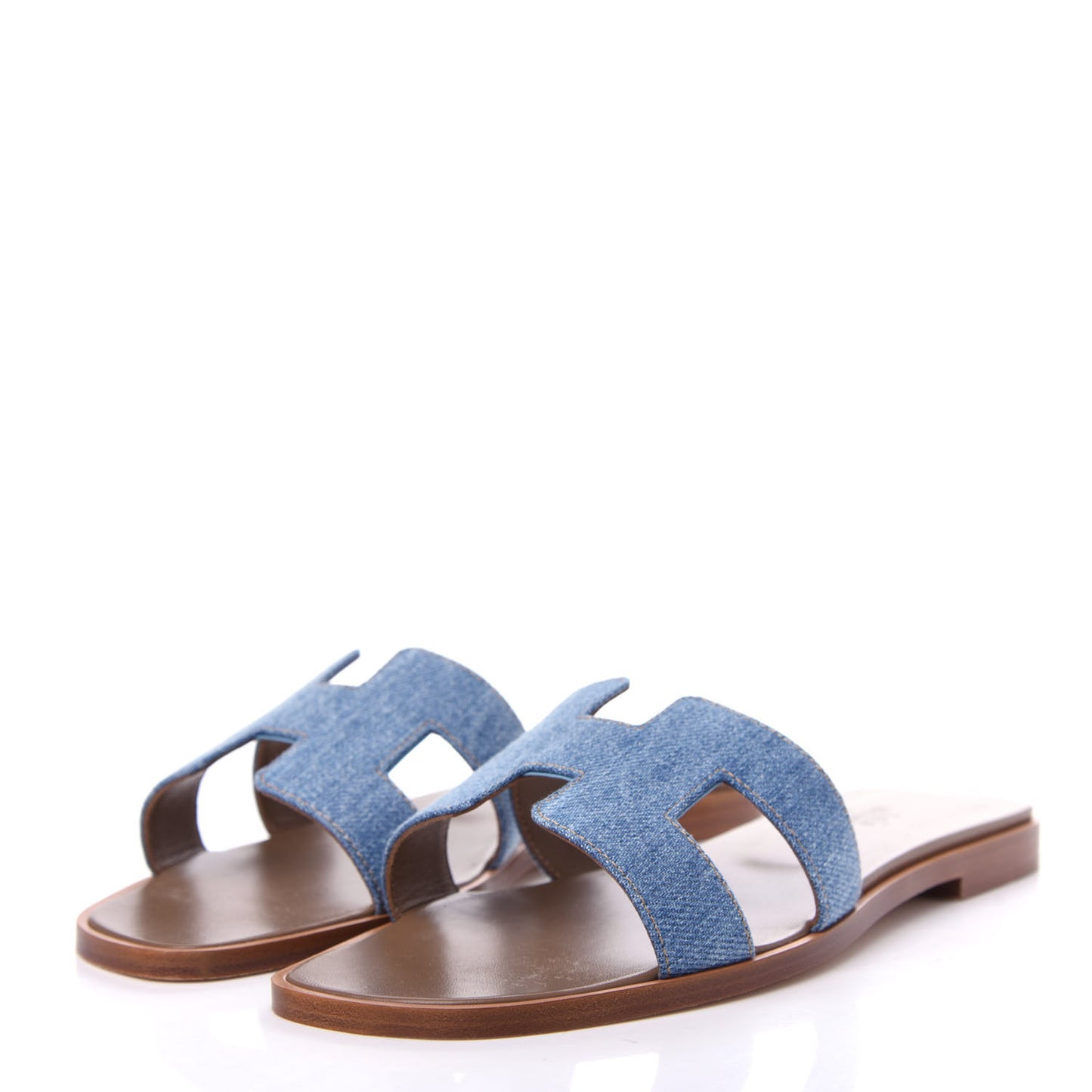 Denim Canvas Oran Sandals 36.5 Bleu Clair