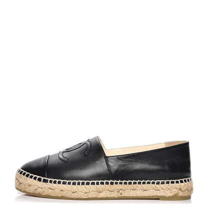 Chanel Lambskin CC Espadrilles 37 Black 1 of 10