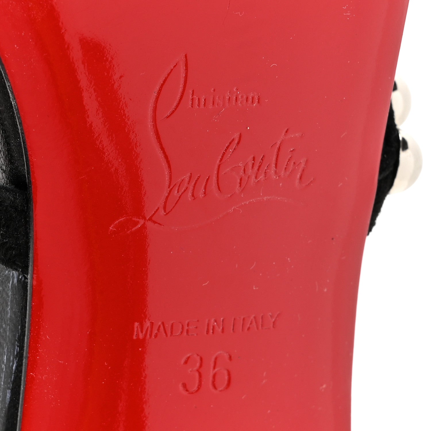 Christian Louboutin Shiny Nappa Suede Galeria 100 Sandals 36 Black Silver 6 of 11