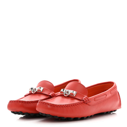 Hermes Supple Calfskin Womens Irving Driving Moccasin Loafers 35 Capucine 3 of 13