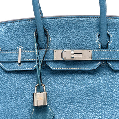 Hermes Togo Birkin 30 Blue Jean 8 of 12
