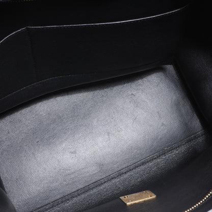 Celine Crocodile Embossed Small Trapeze Black 5 of 7