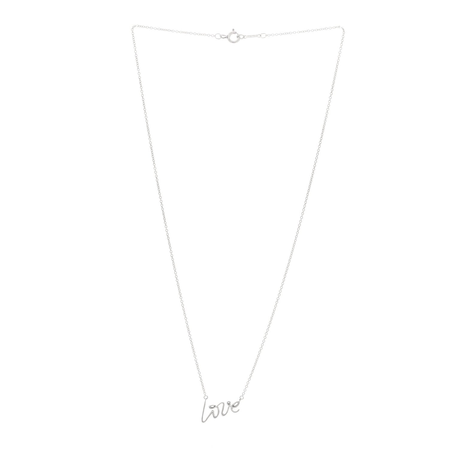 Tiffany Sterling Silver Paloma Picasso Graffiti Love Pendant Necklace 3 of 4