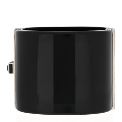 Chanel Resin Baguette Crystal CC Cuff Black 3 of 6