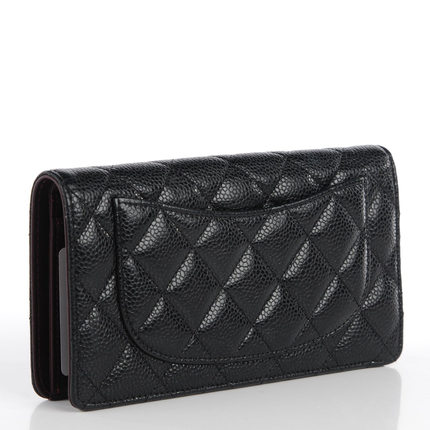 Caviar Quilted Yen Wallet Black
