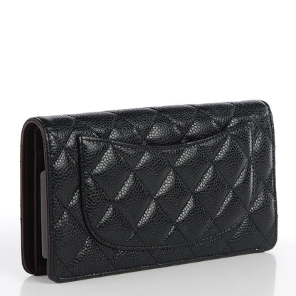 Chanel Caviar Quilted Yen Wallet Black 3 of 7