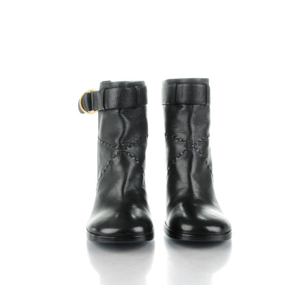Chanel Lambskin Belted Stitched Ankle Boots 36 Black 2 of 6