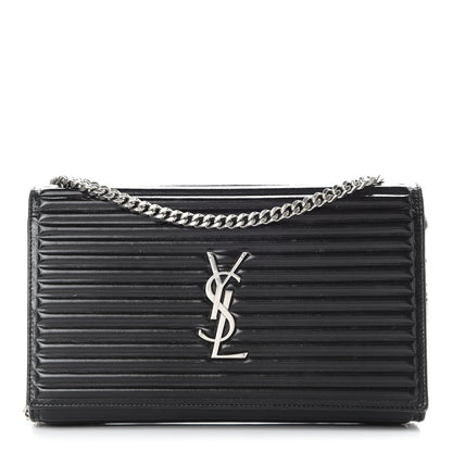 Saint Laurent Ribbed Calfskin Opium Monogram Chain Wallet Black 1 of 9