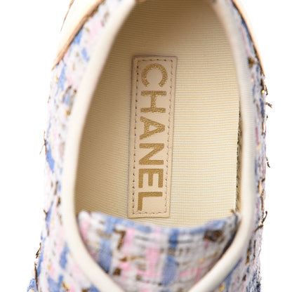 Chanel Tweed Lace Up Espadrilles 40 Multicolor 7 of 10