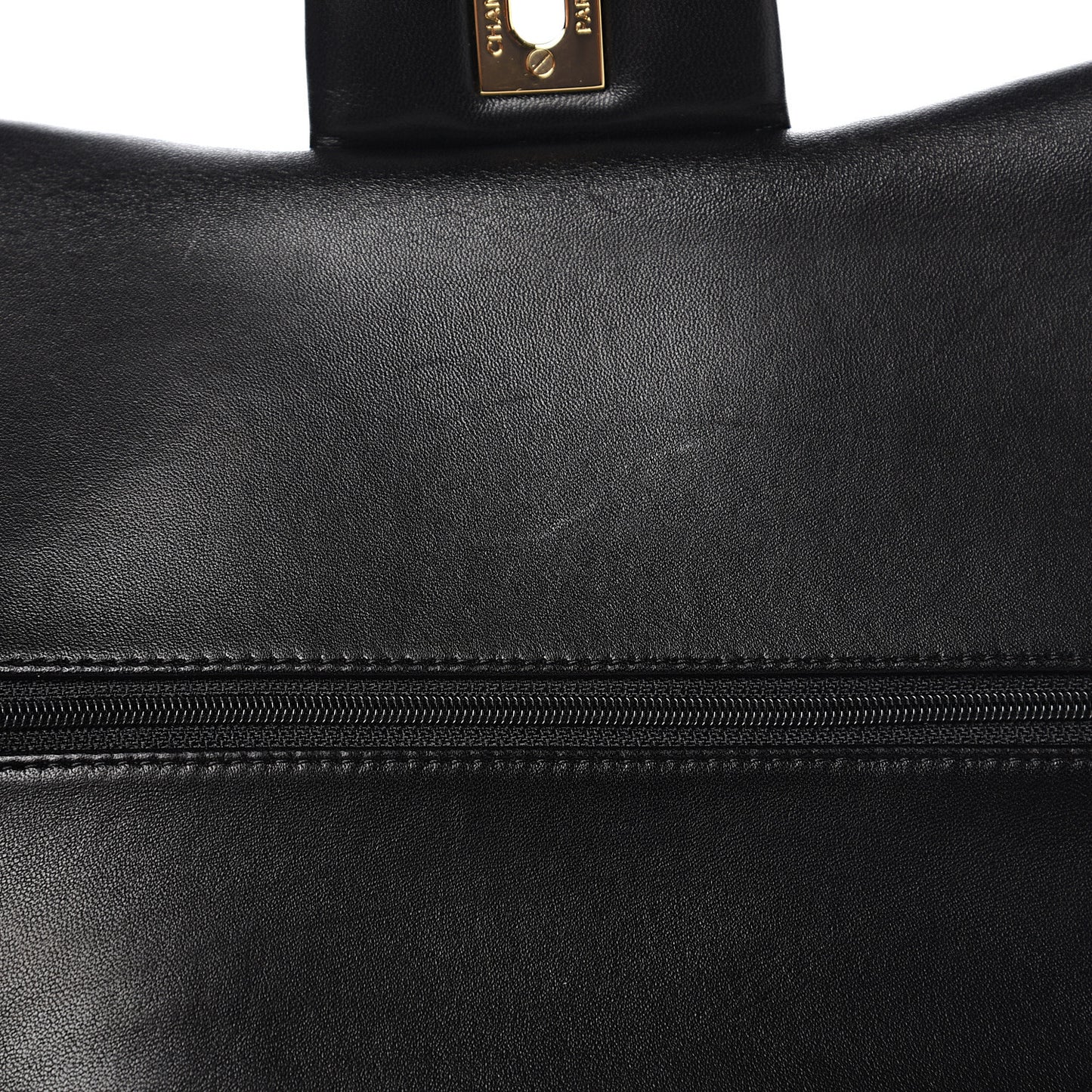 Lambskin Quilted Jumbo Double Flap Black