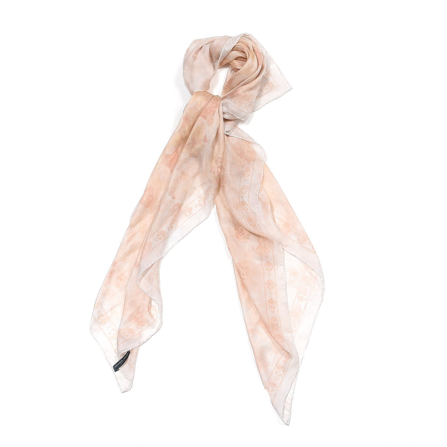 Silk Chiffon Floral Scarf Pink Multicolor