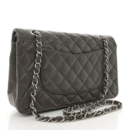 Chanel Caviar Quilted Medium Double Flap Dark Grey 3 of 14