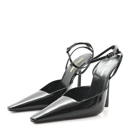 Saint Laurent Patent Crystal Anouk 115 Ankle Strap Pumps 38 Black 4 of 9