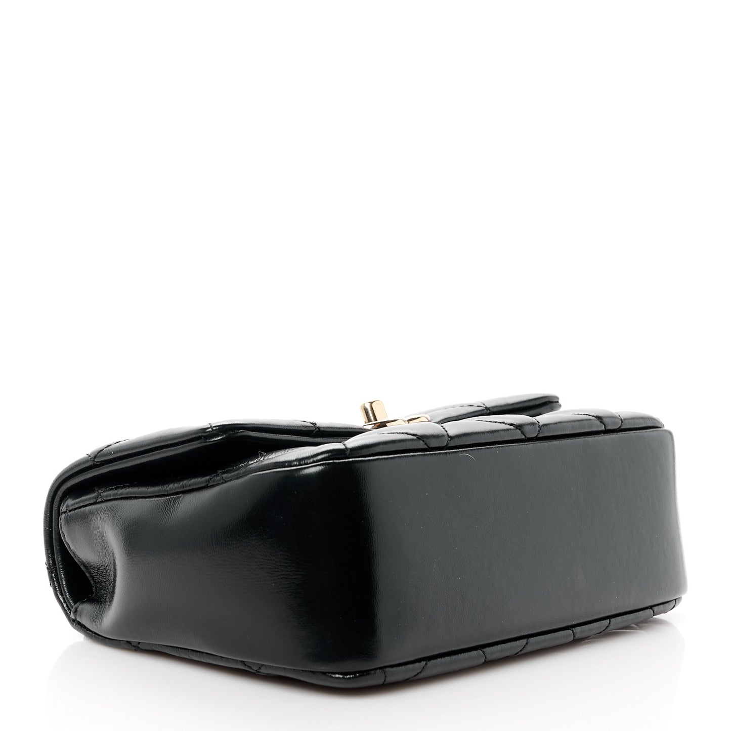 Shiny Lambskin Quilted Mini Coco Trip Flap Bag Black