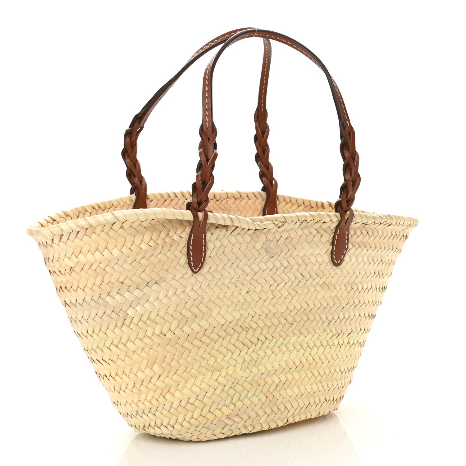 Prada Palmitto Vitello Woven Braided Large Basket Tote Bag Naturale Cognac 3 of 9