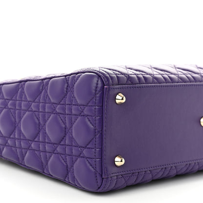 Christian Dior Lambskin Cannage Large Lady Dior Purple 9 of 11