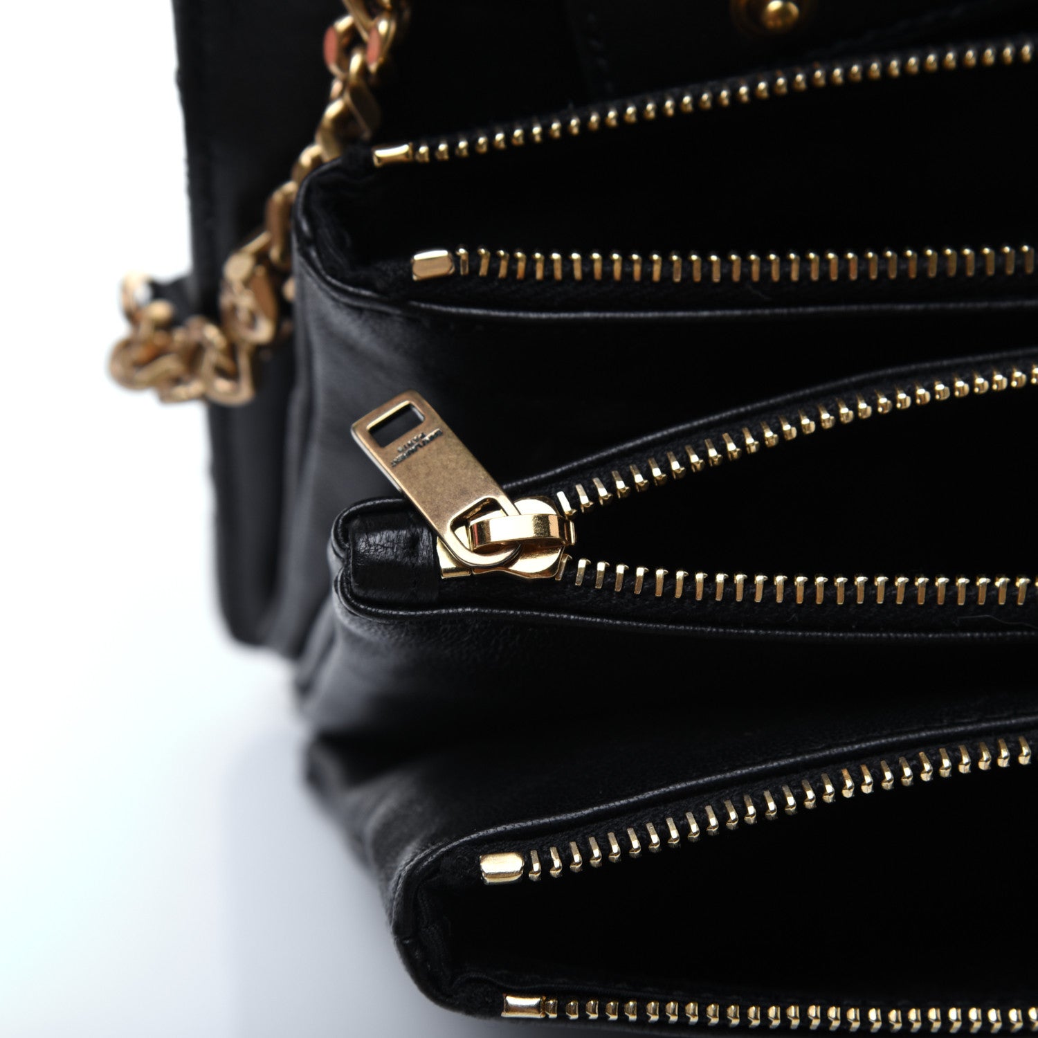 Saint Laurent Lambskin Diamond Quilted Monogram Angie Chain Bag Black 15 of 23
