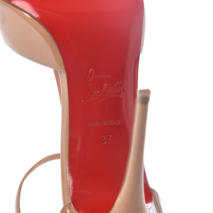 Christian Louboutin Patent Senora 100 Sandals 37 Nude 6 of 7