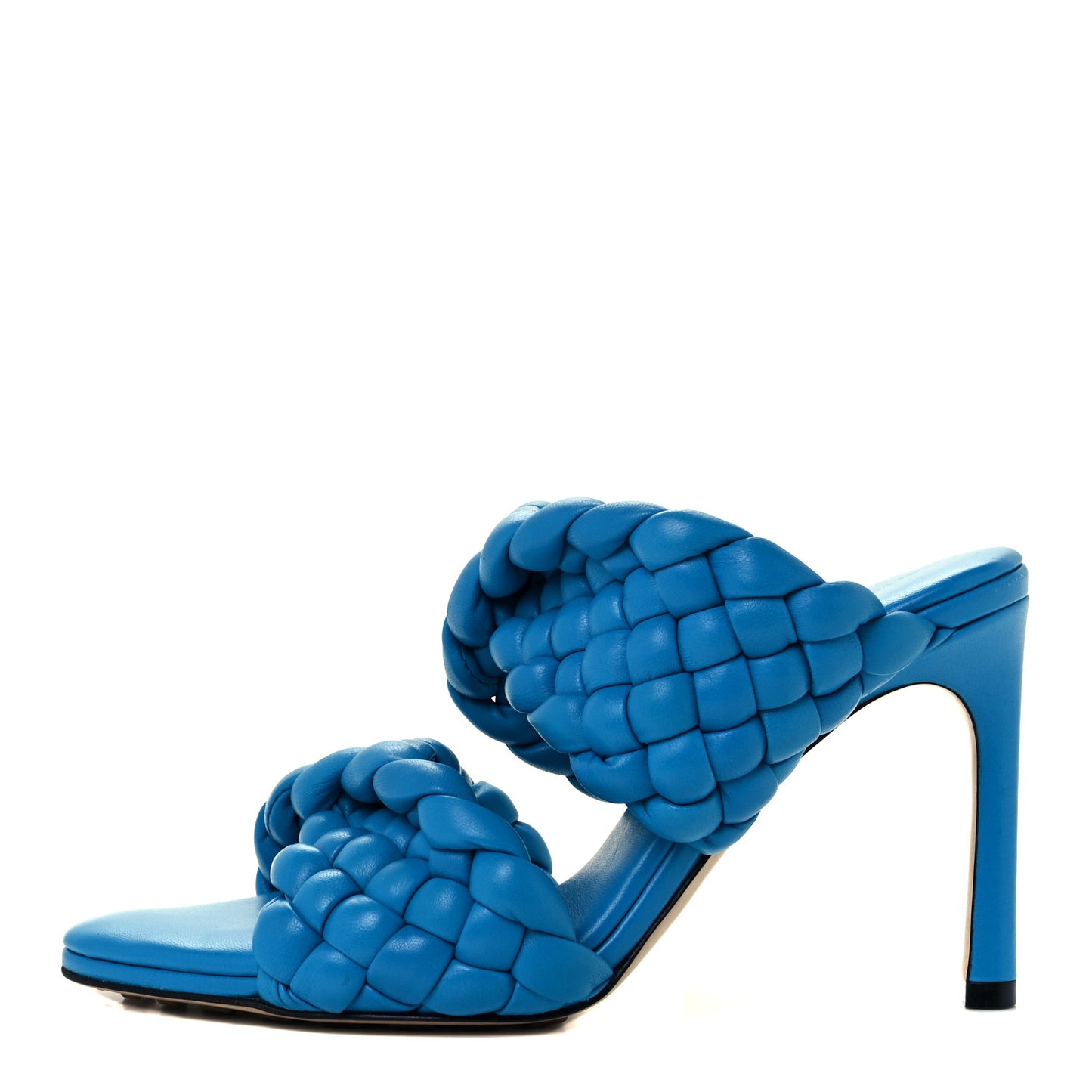 Nappa Twisted Padded Intrecciato Curve Slide Sandals 35 Bleuette